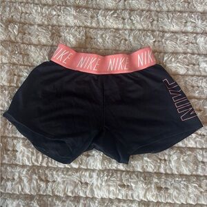 Nike Women's Athletic Shorts in Black and Coral